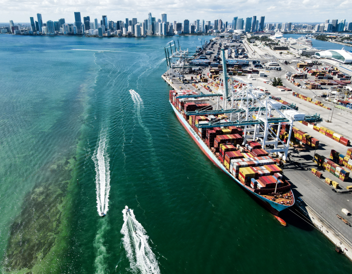 Miami Port Container Ships